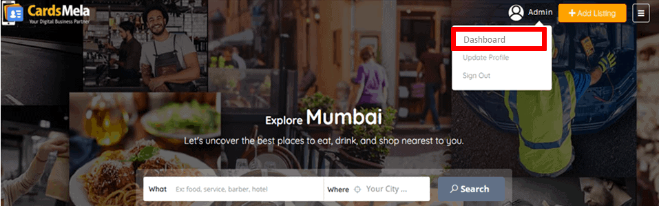 Guide To Make The Payment To Cardsmela 1 Dashboard page e1599402815972